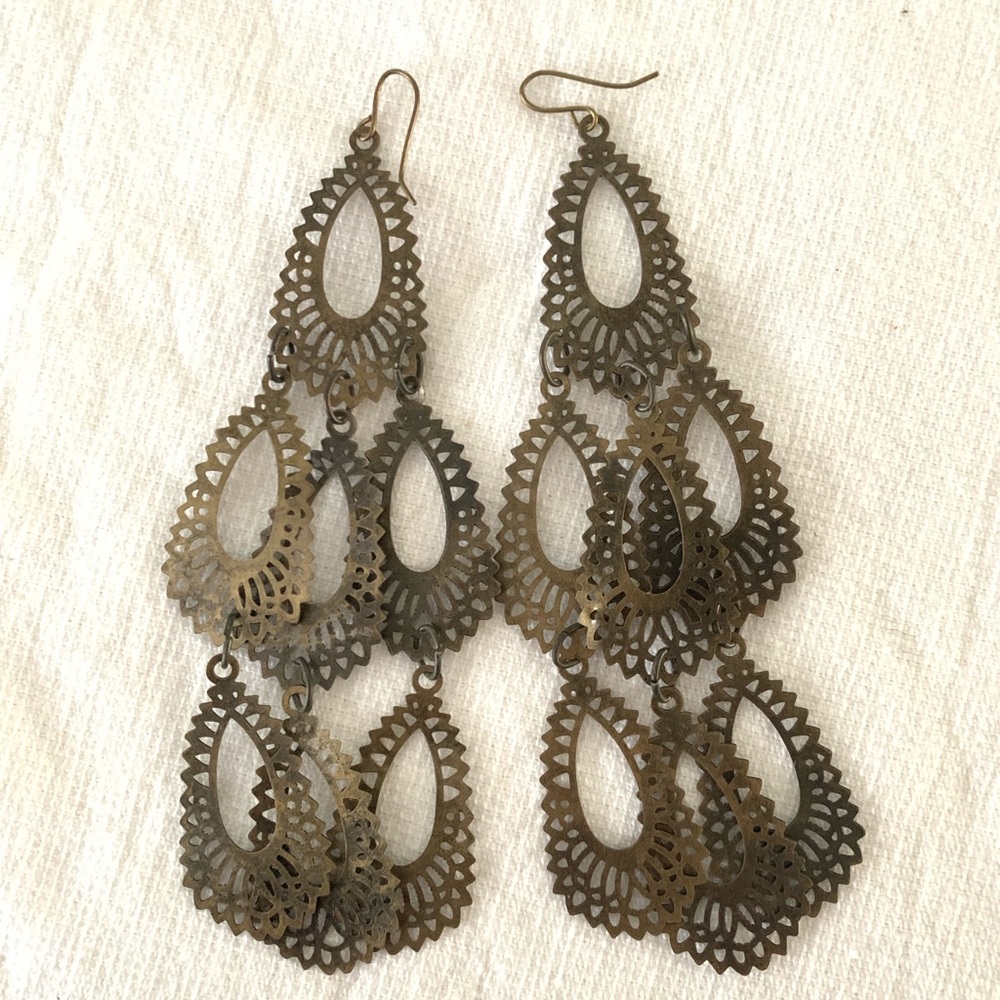 Unique gold chandelier earrings!!!